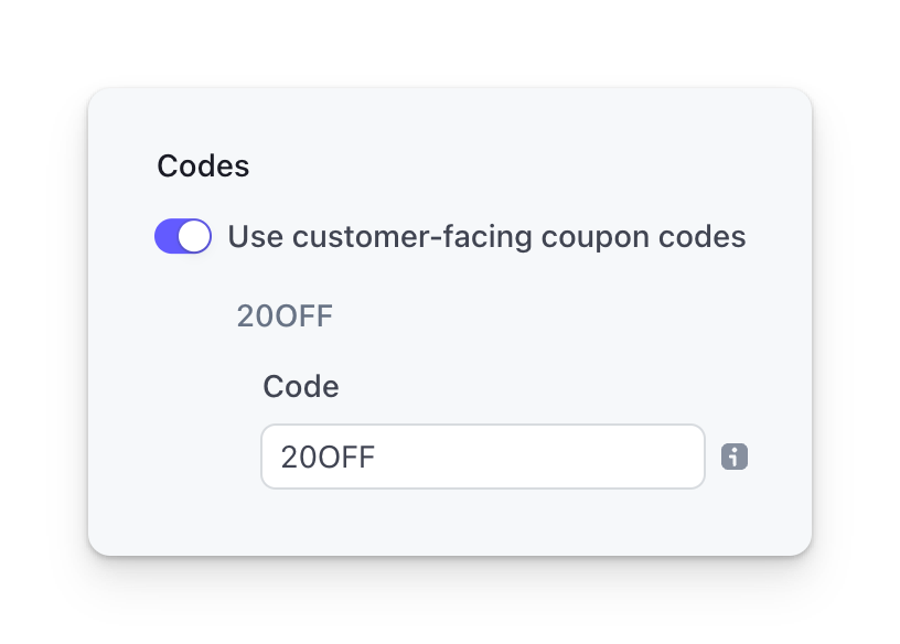 Stripe coupon setup example